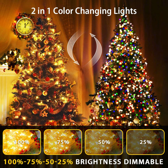 200 LED Warm White & Multicolor Color Changing String Lights
