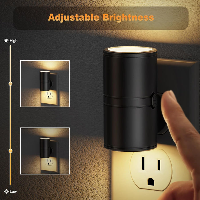 LED Night Light Plug in, Rotating Night Lights Plug into Wall Warm