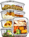 5Pack 22oz Glass Storage Containers with Lids, Grey