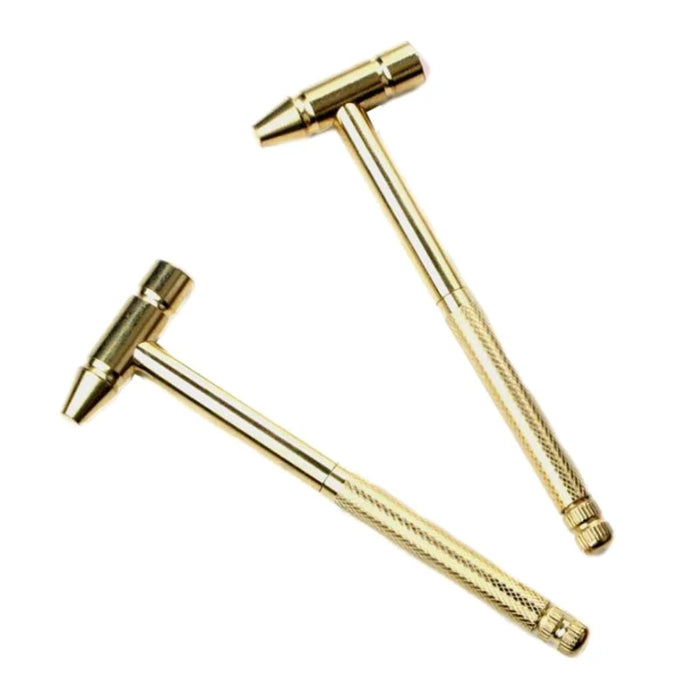 New 6 in 1 Micro Mini Multifunction Multi Brass Hammer 3 Kinds Screwdriver Bits Pocket DIY Tools Small round Hammer 5 in 1
