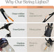 Ambience Pro Solar Powered Outdoor String Lights -27 ft Commercial Grade Waterproof Edison Patio Lights, Shatterproof LE