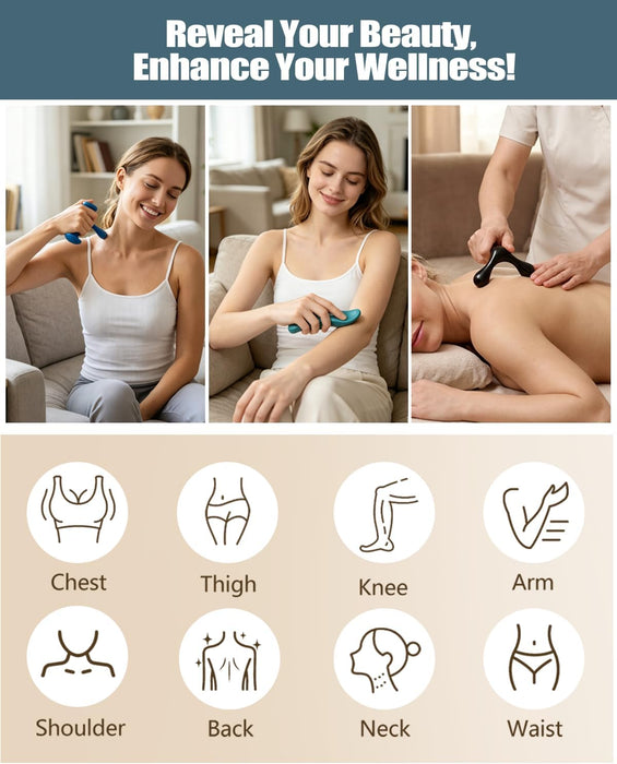 Trigger Point Massage Tool for Deep Tissue, 3PCS Fascia Release Tools Set, Thumb Saver Massage Tool for Full Body Pain Relief, with 3-Legged Massage Knobs, Stress Relief