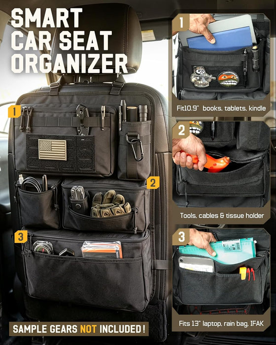 All in One Car Seat Back Organizer Fit Most Cars SUV Trucks Jeeps