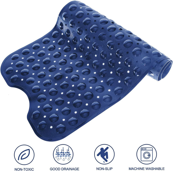 Bath Tub and Shower Mats, Non-Slip 39 x 16 Inch Extra Long Bathtub Mat, Machine Washable BathMat with Drain Holes, Sucti