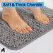 Bath Rug Mat for Bathroom, Absorbent Chenille, 24x17 Gray