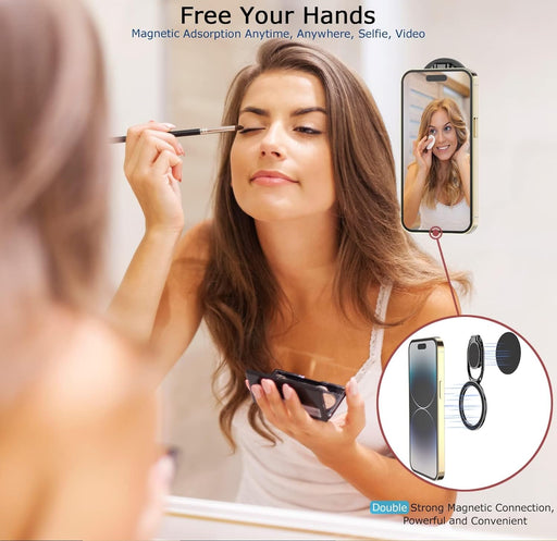 Magnetic Phone Ring Holder with Magsafe, Double Adjustable Gym Finger Ring Grip, Removable Phone Grip, for iPhone, iPad 