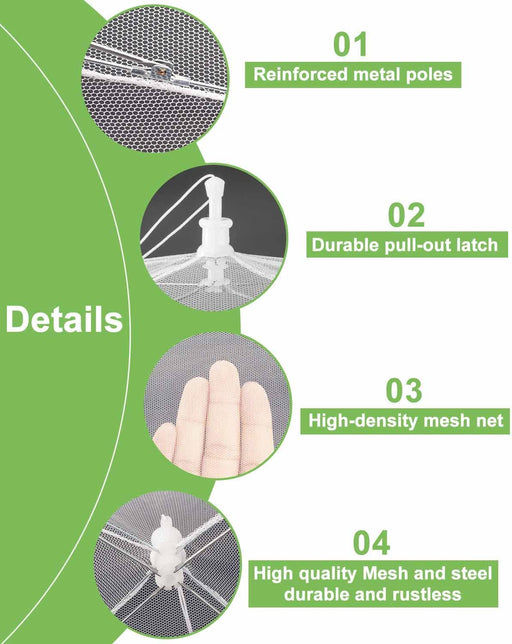 Large Food Cover,6 Pack Mesh Food Tent,17"x17",White Nylon Covers,Pop-Up Umbrella Screen Tents,Patio Net for Outdoor Cam