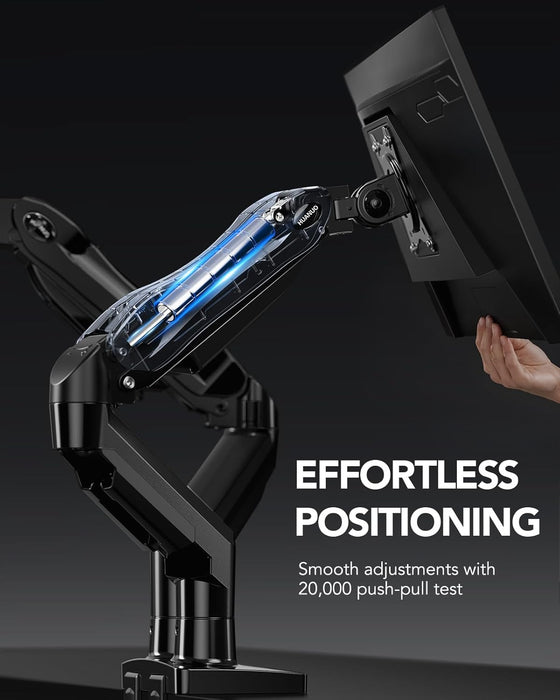 FlowLift™ Dual Monitor Stand, Fully Adjustable Gaming Monitor Desk Mount for 13–32″ Computer Screens, Full Motion VESA 7