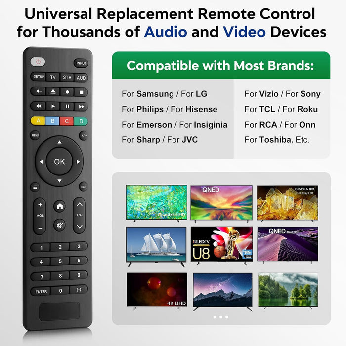 Universal-TV-Remote-Control for Samsung LG Vizio Roku TCL Hisense Sony TVs