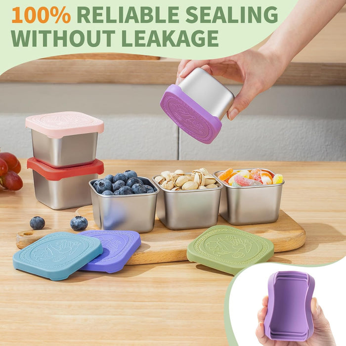 6 Oz Snack Containers with Lids for Kids - 6 Pack Lunch Box Accessories