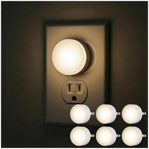 , Mini LED Night Light, Plug-In, Dusk to Dawn Sensor, Warm White, Compact, UL-Certified, Ideal for Bedroom, Bathroom, Nursery, Hallway, Kitchen, 45176, 1 Pack, 6 Count