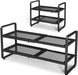 Expandable Metal Shoe Rack for Closet, Entryway & Garage, 2-Tier, Black