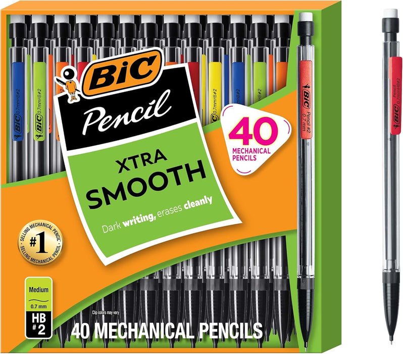 Xtra Smooth Mechanical Pencil, 0.7 mm Medium Point, 40-Count Pack