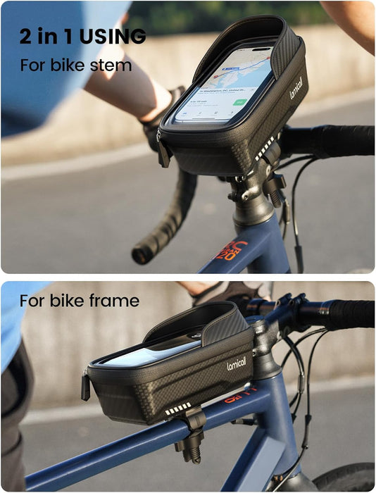 Bike Frame Bag Waterproof - [1s Release] Bike Phone Mount Holder