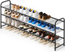 3-Tier Long Shoe Rack for Closet Metal Shoe Organizer for Entryway, Wide Stackable Shoe Storage Shelf with Sturdy Wire G