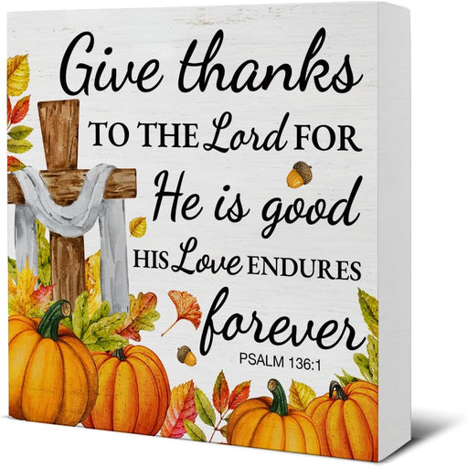 Thanksgiving Table Decor Indoor for Home Wooden Sign Decorations