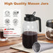 Cold Brew Coffee Maker, 64 oz Mason Jar Pitcher with Stainless Steel Filter, Pour Spout Handle Lid, Airtight & Leak-Proo