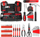 58-Piece Household Tool Set, Home Tool Kit with Storage Case, Red