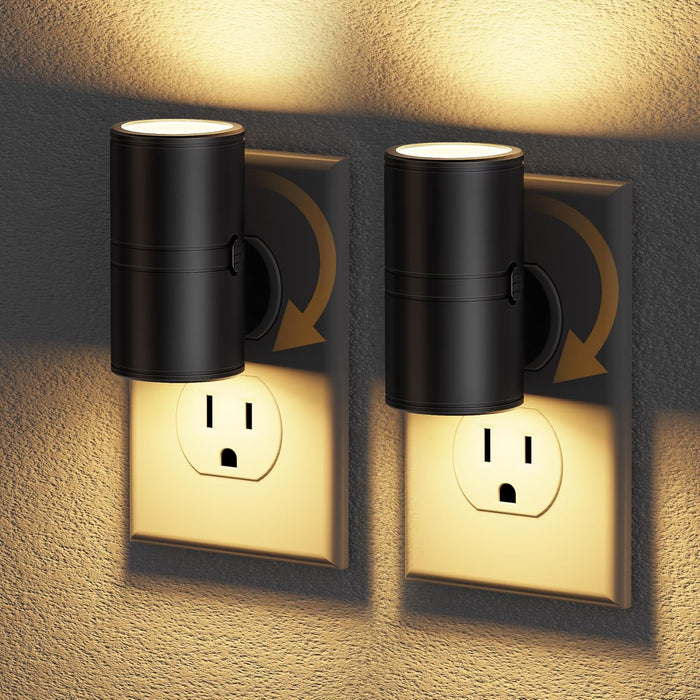 LED Night Light Plug in, Rotating Night Lights Plug into Wall Warm