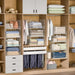 4-Tier Stackable Closet Organizers and Storage Basket, Foldable Closet Shelf Organizer System, Space-Saving Clothes Stor