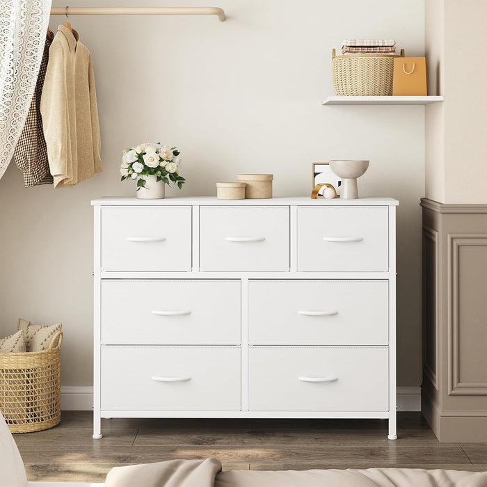 7 Drawer Fabric Dresser, Storage Tower for Bedroom and Closet