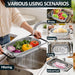 Over the Sink Colander - Strainers and Colanders - Sink Strainer Basket - Expandable Fine Mesh Strainer with Rubber Grip