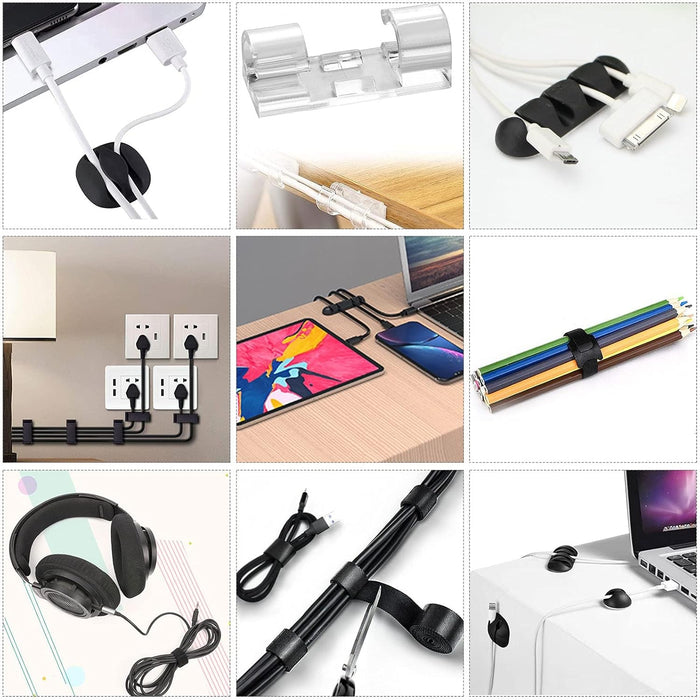 Cord Management Organizer Kit 4 Cable Sleeve split 192PCS Cable Management