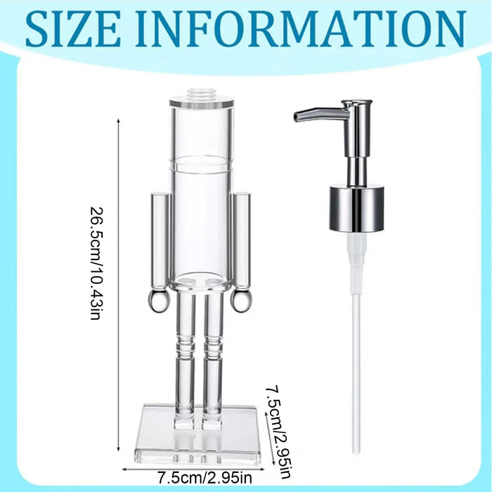 Nutcracker Soap Dispenser Refillable for Christmas, Holiday Themed Hand Soap & Shampoo Pump for Bathroom, Kitchen, Hotel Decor