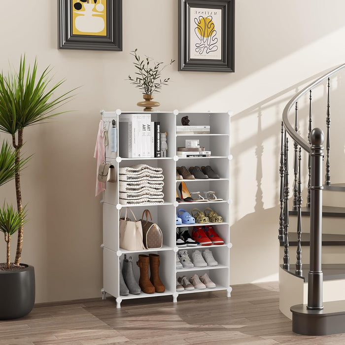 Closet Organizer 8 Cube Storage Shelves, White