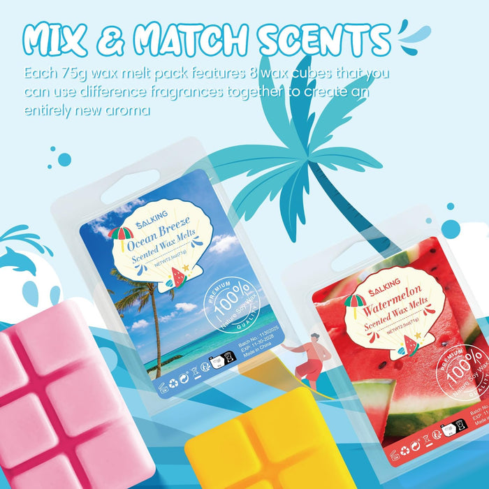 Summer Scented Wax Melts, Soy Wax Cubes/Tarts for Wax Melt Warmer