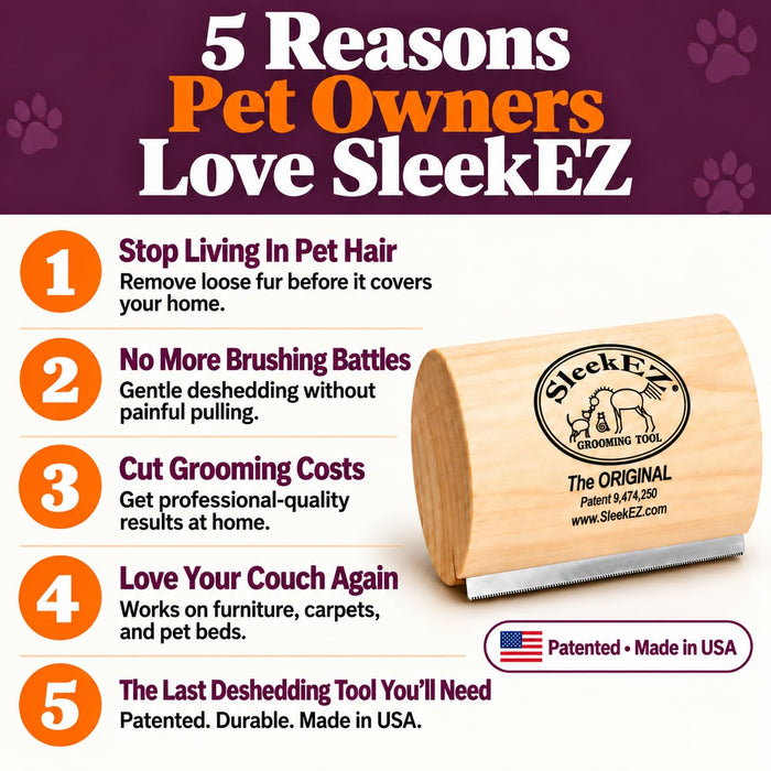Dog Brush for Shedding | Patented Deshedding Dog Brush | Pet Hair Remover for Short, Medium & Long Coats | Made in USA | 5 Inch