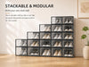 X-Large Shoe Storage Boxes 12 Pack, Clear Stackable Shoe Organizer