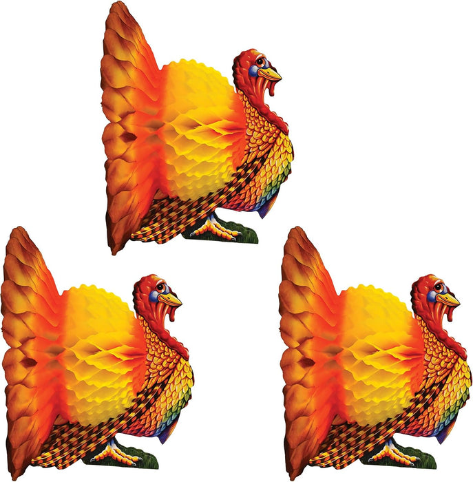 12-inch Tissue Turkey Centerpiece; 3/Pack99066