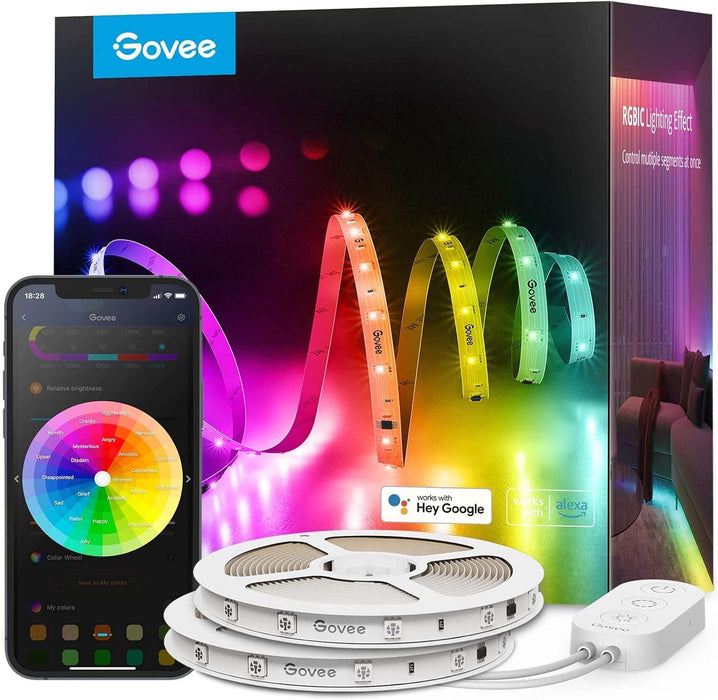 Govee 100ft RGBIC LED Strip Lights, Work with Alexa and Google Assistant