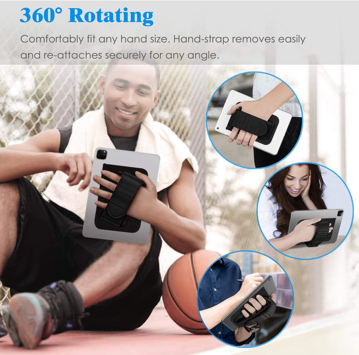 Universal Tablet Hand Strap Holder for 7-11" Tablets, Black