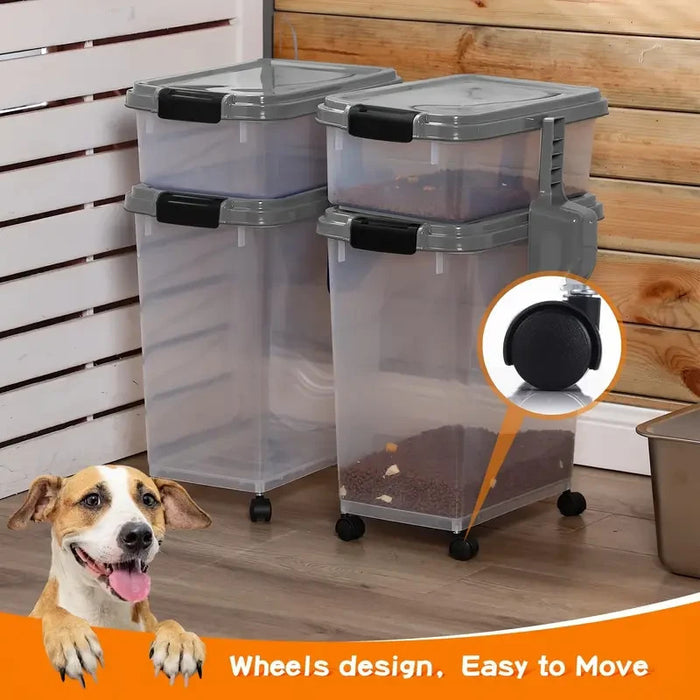 Airtight Rolling Pet Food Storage Container with Scoop