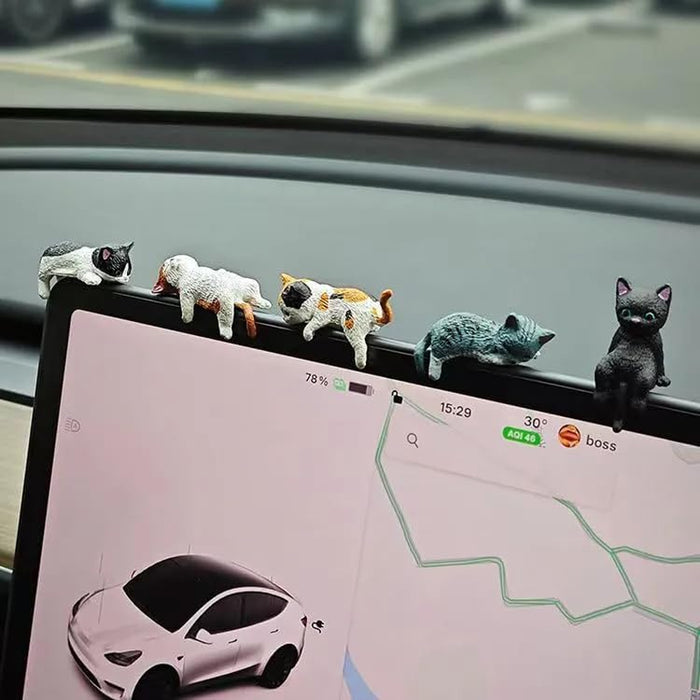 Mini Cute Cat Car Dashboard Accessories, Car Rearview Mirror Decorations