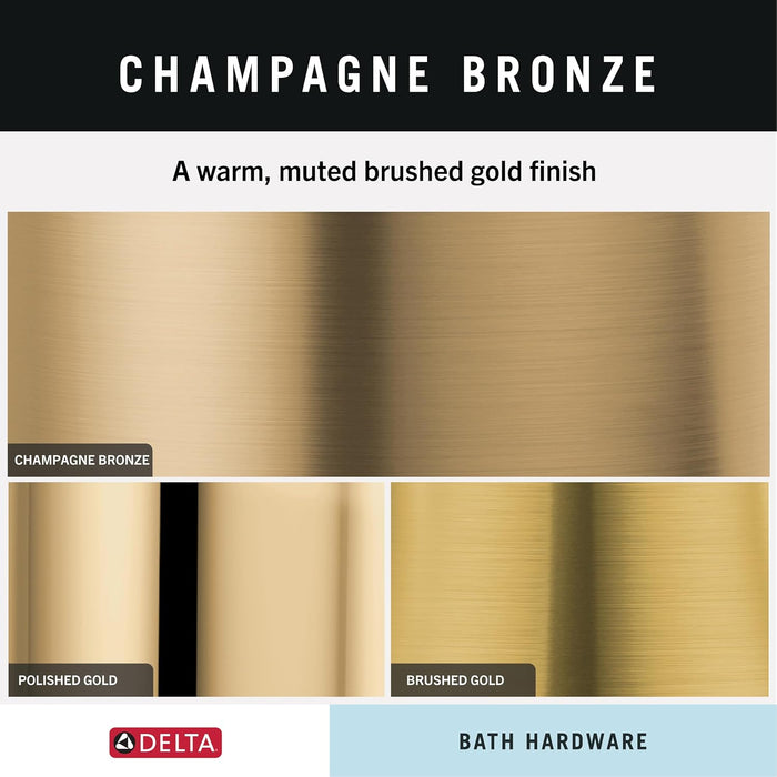 Delta Mylan 4-Piece Bathroom Set Champagne Bronze 18" Towel Rack, Toilet Paper Holder, Hand Towel Holder, Hook| Bathroom