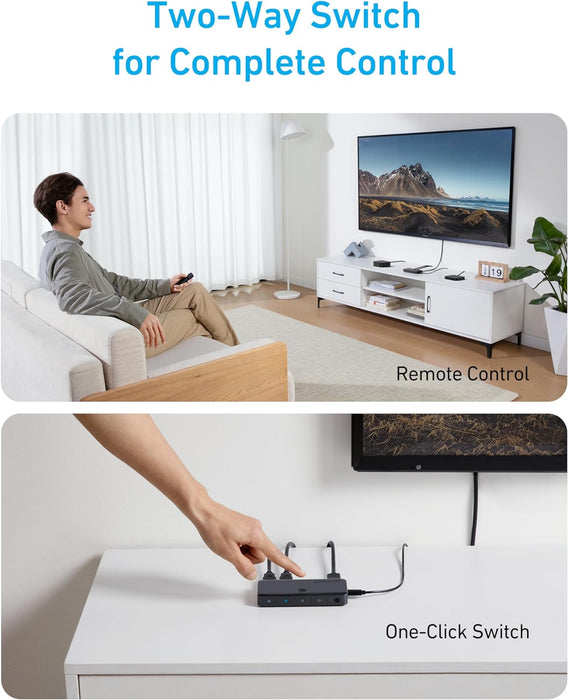 HDMI Switch, 4 in 1 Out 4K@60Hz HDMI Switcher with Remote Selector