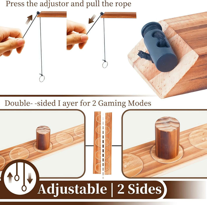 Ring Toss Game, Ring Throwing Game with Shot Put, Hook and Ring Throwing Game for Adults Kids, Fun Hook and Ring Game wi