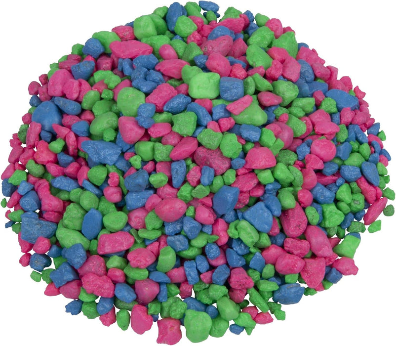 Aquarium Gravel, Pink/Green/Blue Mix, Complements Tanks, 5 Pounds