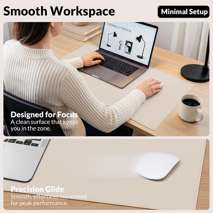 Desk Mat, Beige, 23.6" x 13.8", Desk Pad Protector
