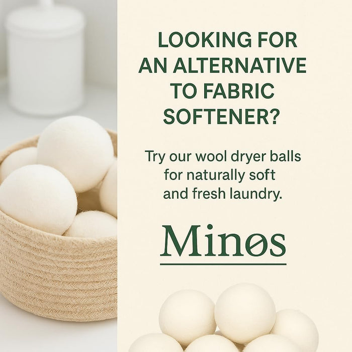 Natural Wool Dryer Balls | Reusable Natural Fabric Softener | Reduces Wrinkles & Drying Time | Large Dryer Balls is a Be