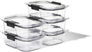 Brilliance Meal Prep Containers, 2-Compartment Food Storage Containers, 2.85 Cup, 5-Pack, BPA-Free, Clear/Grey
