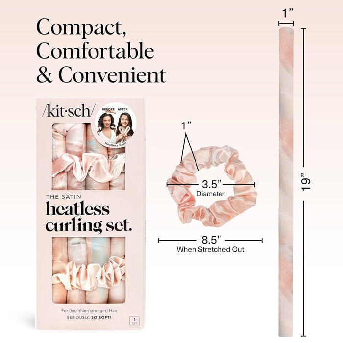 Satin Heatless Curls Overnight Set - Sunset Tie Dye