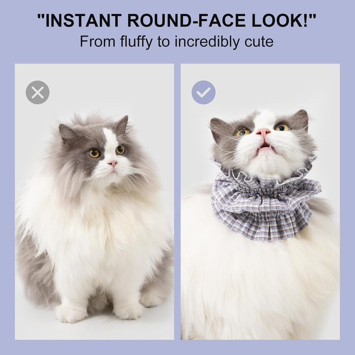 Cat Grooming Collar and Feeding Bib for Long Haired Cats, Anti-Stain Neck Band, Dog Ear Cover Snood for Cocker Spaniels
