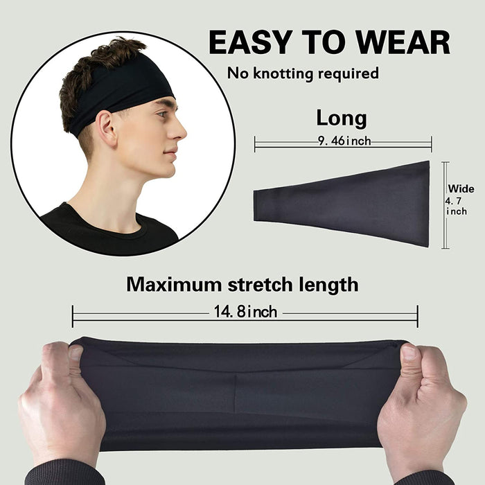 Sports Headbands for Men 5 Pack,Sweatbands for Men Workout,Running