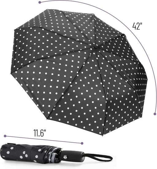 - Windproof Travel Umbrella, Small Water-Resistant Automatic Folding Umbrella for Rain and Sun, Light, Compact and Porta