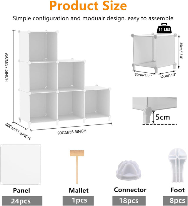 Closet Organizers and Storage, 6 Cube Storage Organizer, White