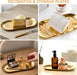 2 Pcs Gold Stainless Steel Decorative Trays, 9" Perfume Trays for Bathroom